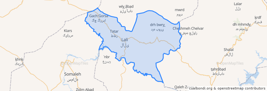 Mapa de ubicacion de بخش مرکزی لالی.