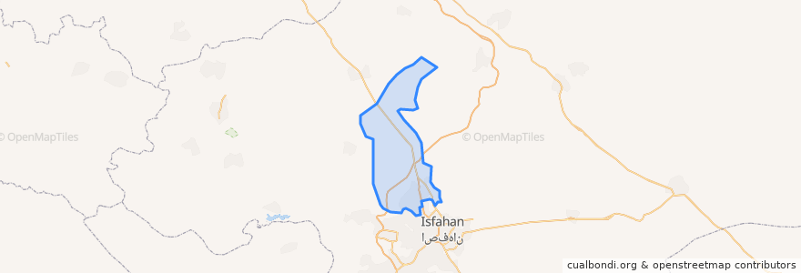 Mapa de ubicacion de بخش مرکزی شاهین شهر و میمه.