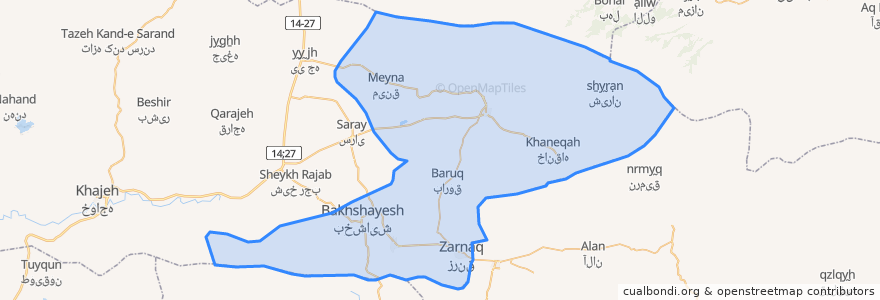 Mapa de ubicacion de بخش مرکزی.