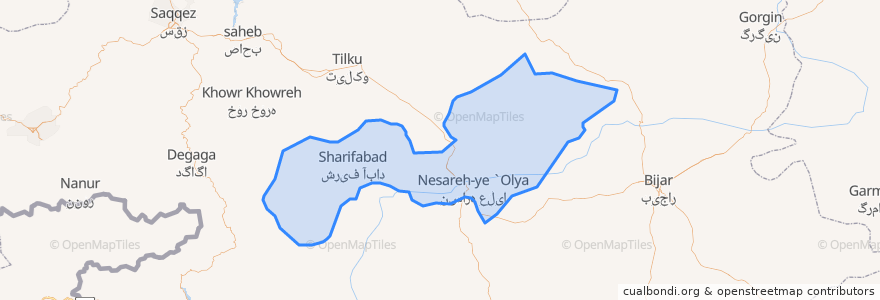 Mapa de ubicacion de بخش مرکزی.