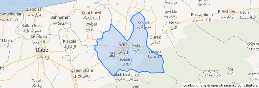 Mapa de ubicacion de بخش مرکزی.