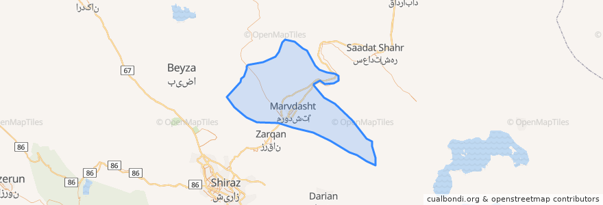 Mapa de ubicacion de Central District Marvdasht County.