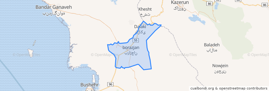 Mapa de ubicacion de بخش مرکزی.