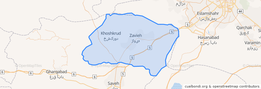 Mapa de ubicacion de بخش مرکزی زرندیه.