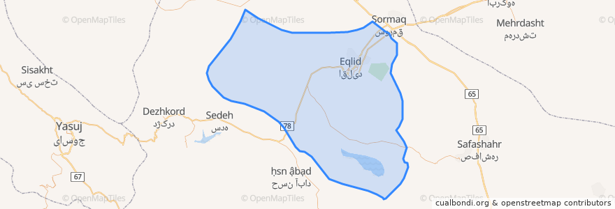 Mapa de ubicacion de بخش مرکزی اقلید.