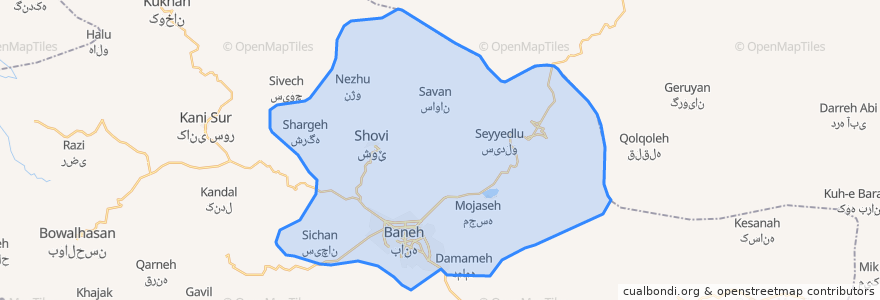 Mapa de ubicacion de بخش مرکزی.