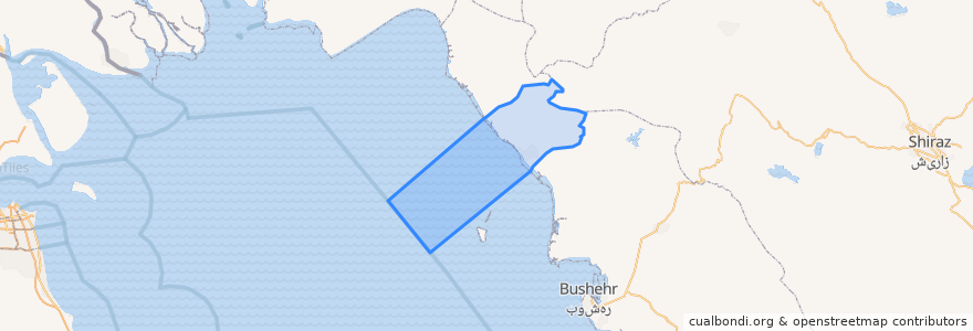 Mapa de ubicacion de بخش مرکزی گناوه.