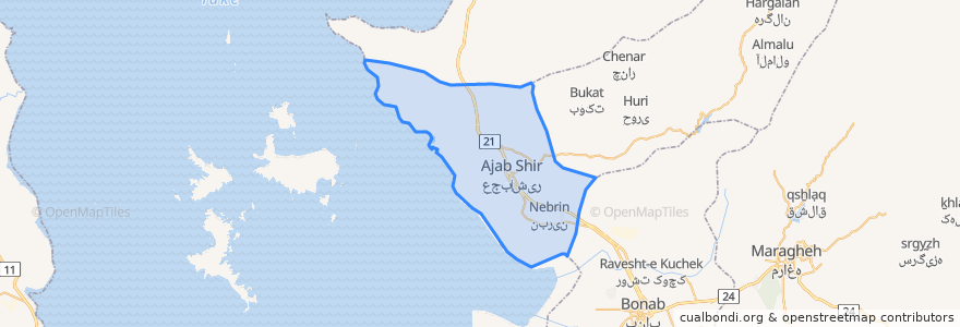 Mapa de ubicacion de بخش مرکزی.