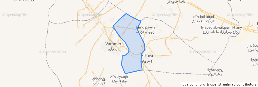 Mapa de ubicacion de بخش مرکزی پیشوا.