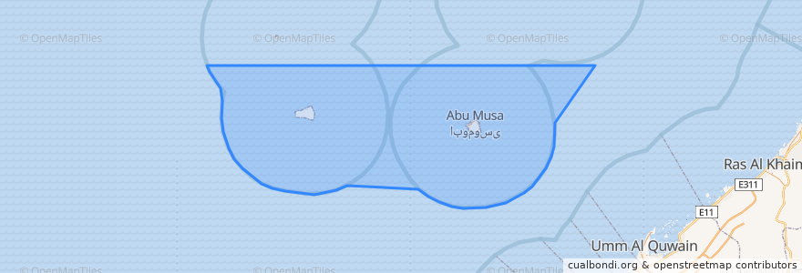 Mapa de ubicacion de بخش مرکزی شهرستان بوموسی.