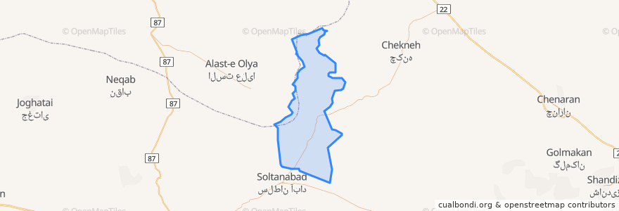 Mapa de ubicacion de بخش مشکان.