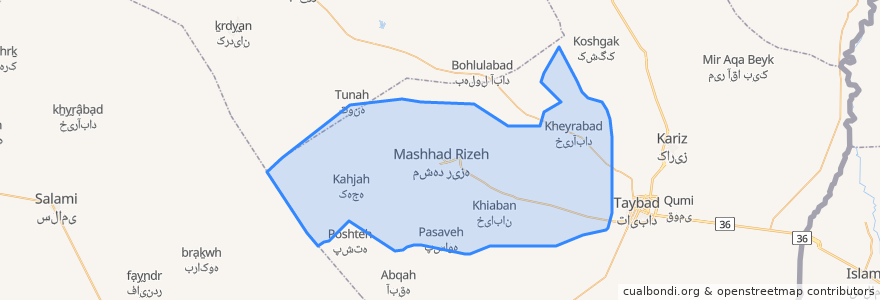 Mapa de ubicacion de بخش میان ولایت.