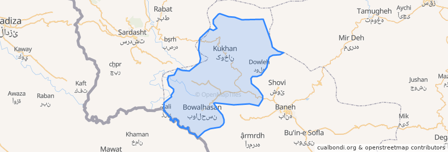 Mapa de ubicacion de بخش نمه شیر.