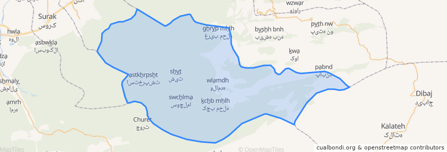 Mapa de ubicacion de بخش هزارجریب.