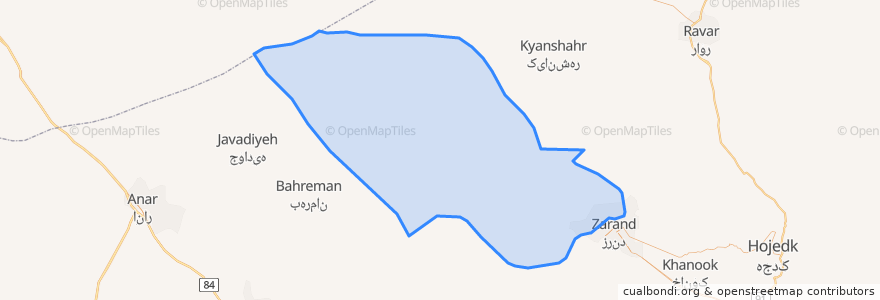 Mapa de ubicacion de بخش یزدان آباد.