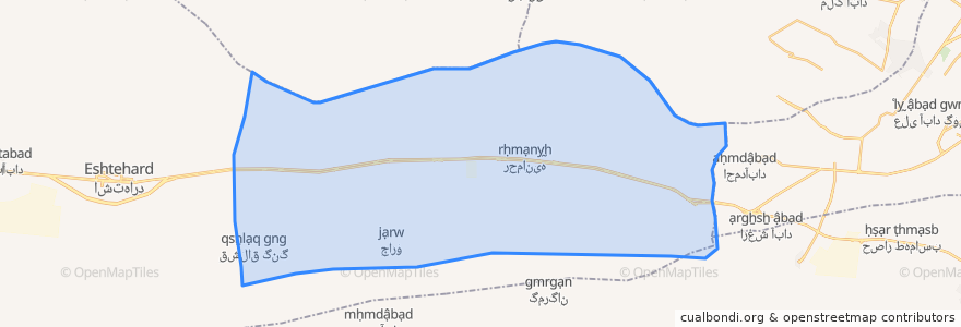 Mapa de ubicacion de بخش پلنگ آباد.