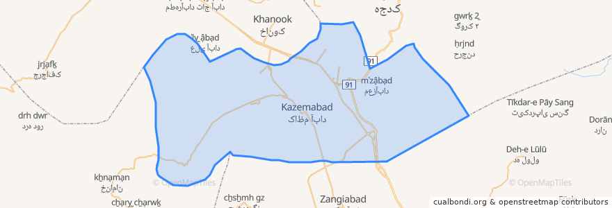Mapa de ubicacion de بخش چترود.