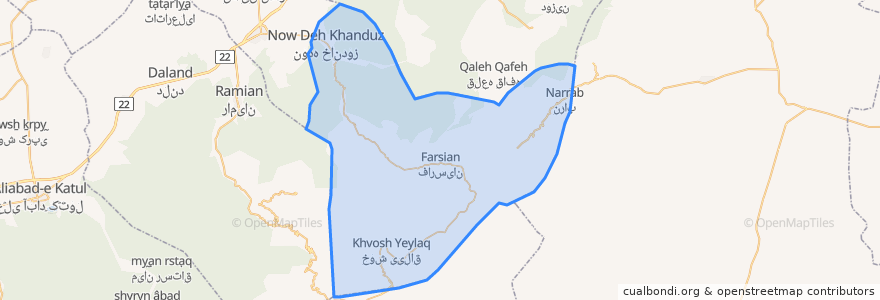 Mapa de ubicacion de بخش چشمه ساران.
