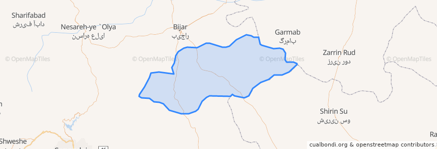 Mapa de ubicacion de بخش چنگ الماس.