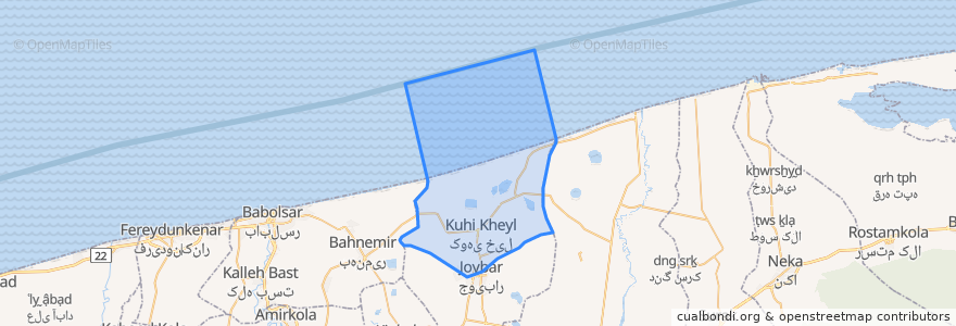 Mapa de ubicacion de بخش گیل خوران.