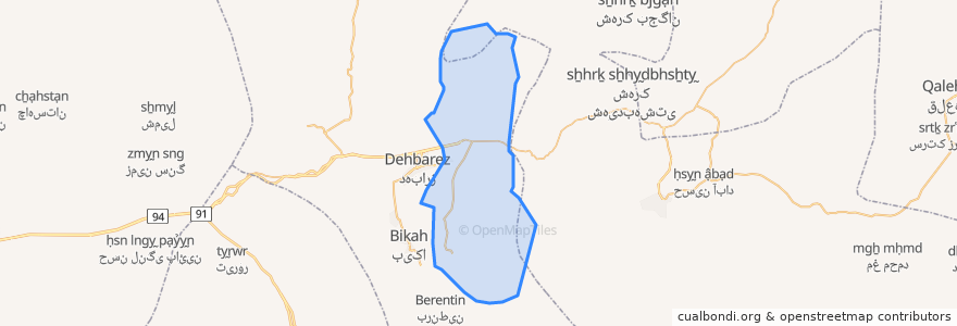 Mapa de ubicacion de دهستان آب نما.