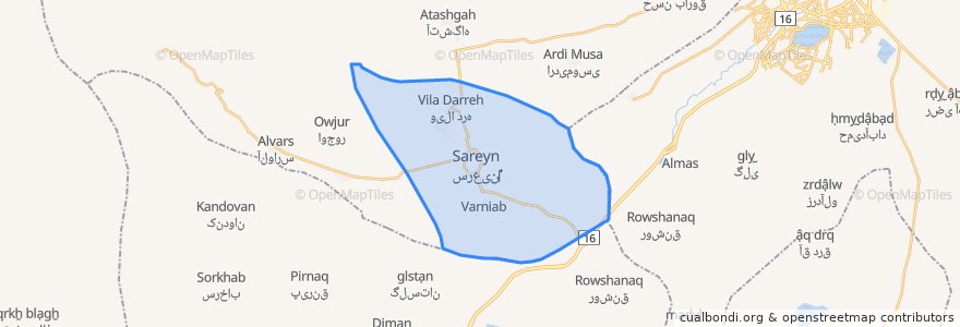 Mapa de ubicacion de دهستان آب گرم.