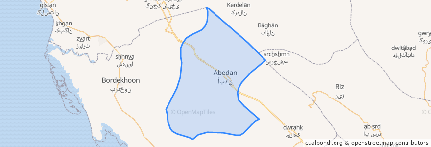 Mapa de ubicacion de دهستان آبدان.