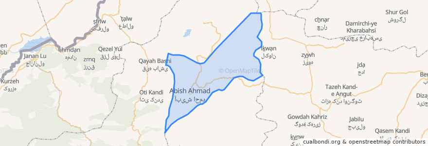 Mapa de ubicacion de دهستان آبش احمد.