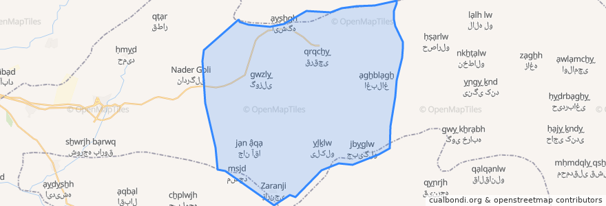 Mapa de ubicacion de دهستان آجرلوی غربی.