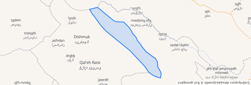 Mapa de ubicacion de دهستان آجم.