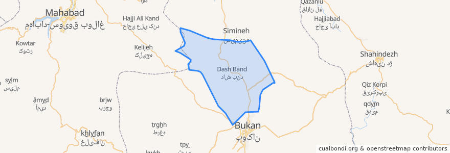 Mapa de ubicacion de دهستان آختاچی شرقی.