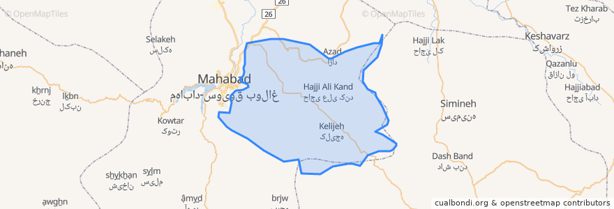 Mapa de ubicacion de دهستان آختاچی غربی.