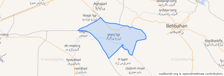 Mapa de ubicacion de دهستان آسیاب.