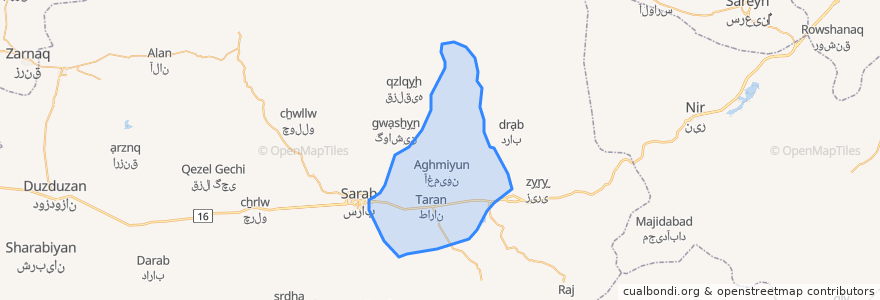 Mapa de ubicacion de دهستان آغمیون.