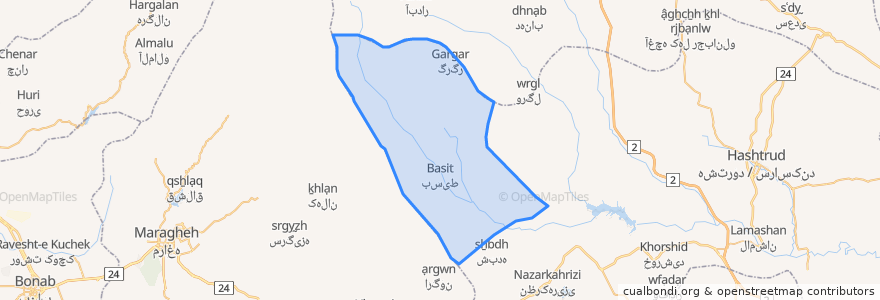 Mapa de ubicacion de دهستان آلمالو.