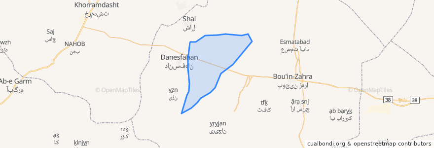 Mapa de ubicacion de دهستان ابراهیم آباد.