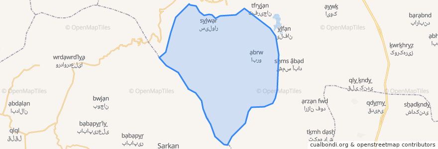 Mapa de ubicacion de دهستان ابرو.