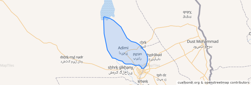 Mapa de ubicacion de دهستان ادیمی.