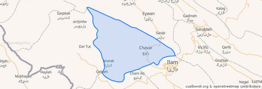 Mapa de ubicacion de دهستان ارکوازی.