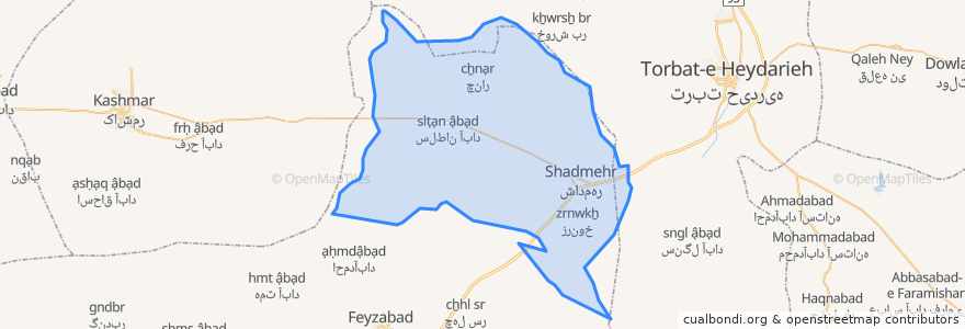 Mapa de ubicacion de دهستان ازغند.