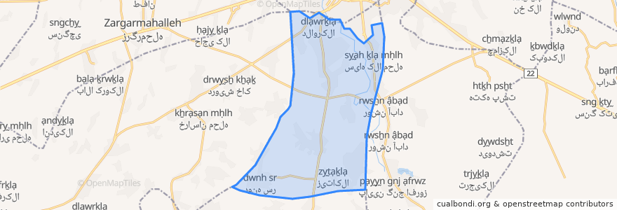 Mapa de ubicacion de دهستان اسبوکلا.