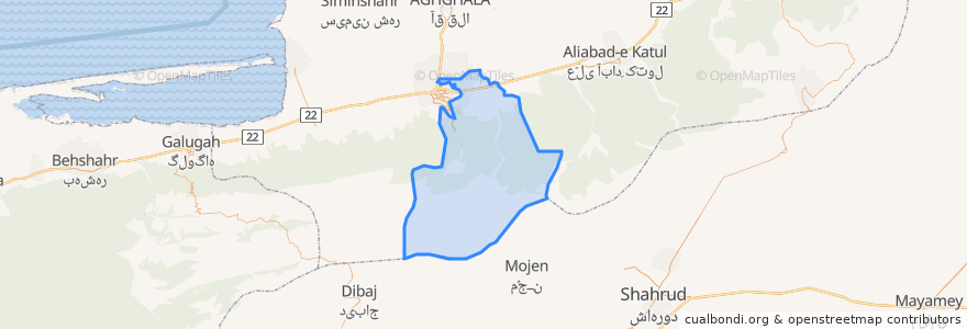 Mapa de ubicacion de دهستان استرآبادجنوبی.