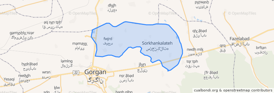 Mapa de ubicacion de دهستان استرآبادشمالی.