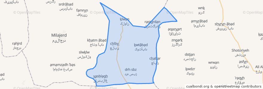 Mapa de ubicacion de دهستان اسفندان.