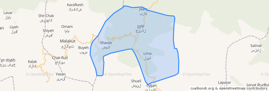 Mapa de ubicacion de دهستان اشکور سفلی.