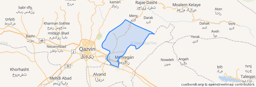 Mapa de ubicacion de دهستان اقبال شرقی.