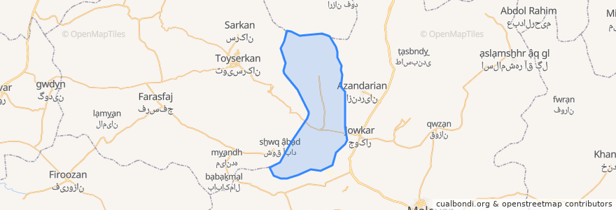 Mapa de ubicacion de دهستان المهدی.