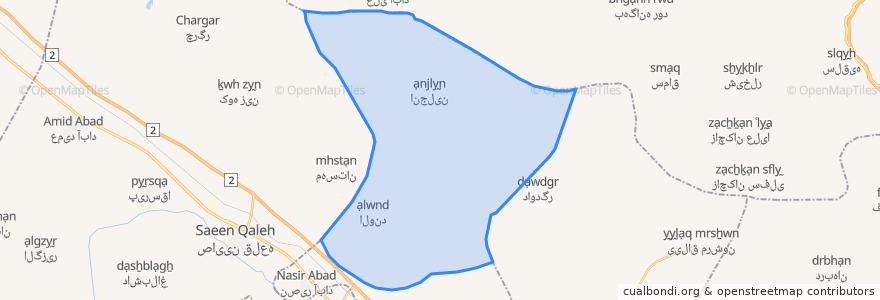 Mapa de ubicacion de دهستان الوند.