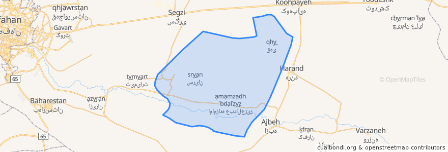 Mapa de ubicacion de دهستان امامزاده عبدالعزیز.