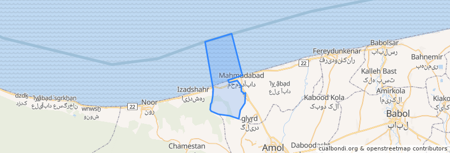 Mapa de ubicacion de دهستان اهلمرستاق شمالی.